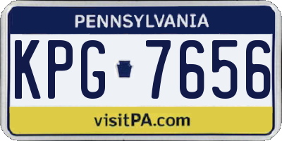 PA license plate KPG7656