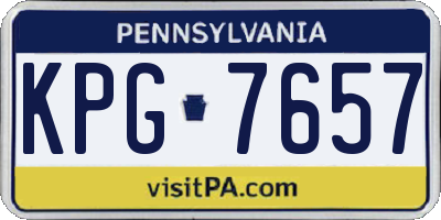 PA license plate KPG7657