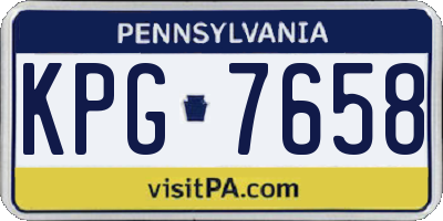 PA license plate KPG7658
