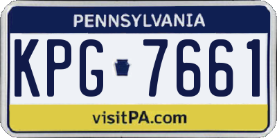 PA license plate KPG7661