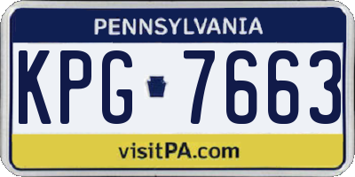PA license plate KPG7663