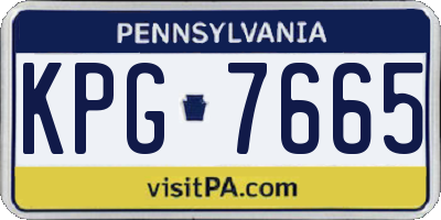 PA license plate KPG7665