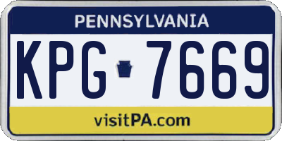 PA license plate KPG7669