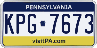 PA license plate KPG7673