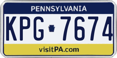 PA license plate KPG7674