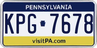 PA license plate KPG7678