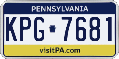 PA license plate KPG7681