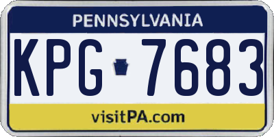 PA license plate KPG7683