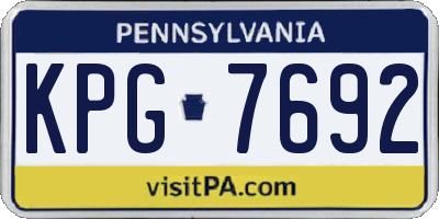 PA license plate KPG7692