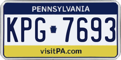 PA license plate KPG7693