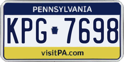 PA license plate KPG7698