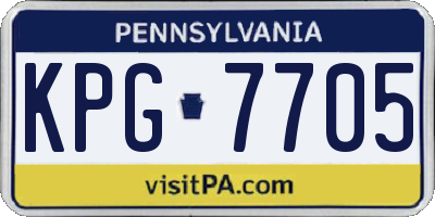 PA license plate KPG7705
