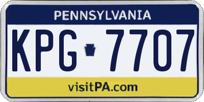 PA license plate KPG7707