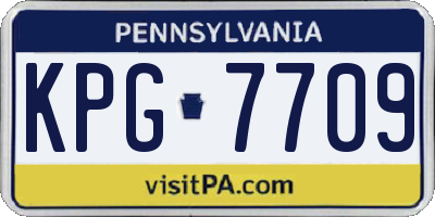 PA license plate KPG7709