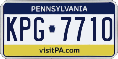 PA license plate KPG7710