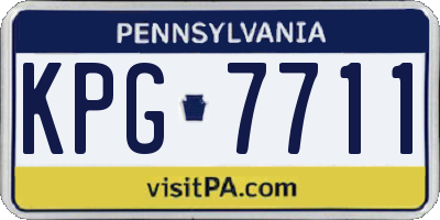 PA license plate KPG7711