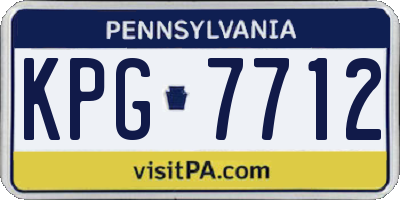 PA license plate KPG7712