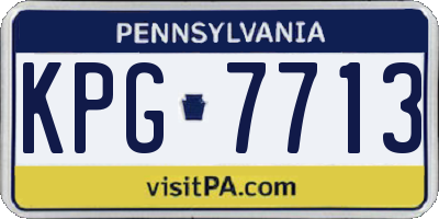 PA license plate KPG7713