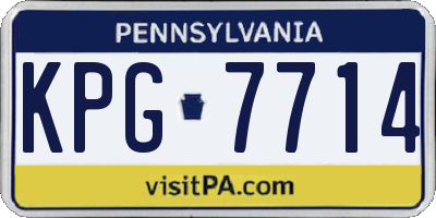 PA license plate KPG7714