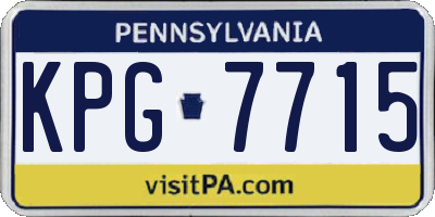 PA license plate KPG7715