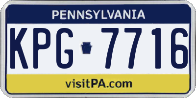 PA license plate KPG7716