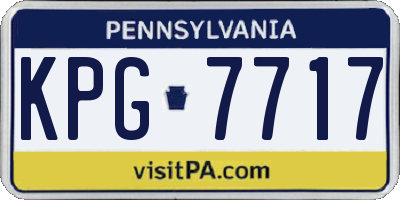 PA license plate KPG7717