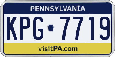 PA license plate KPG7719