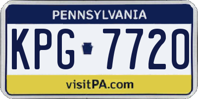 PA license plate KPG7720