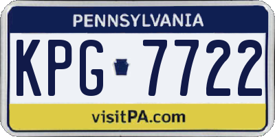 PA license plate KPG7722