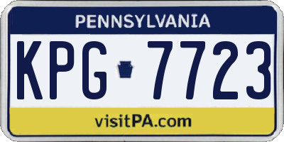 PA license plate KPG7723