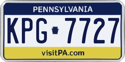 PA license plate KPG7727