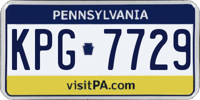 PA license plate KPG7729