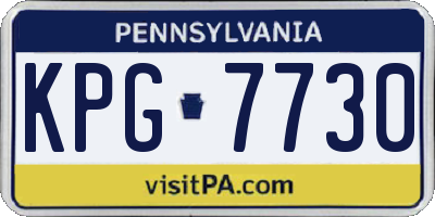 PA license plate KPG7730