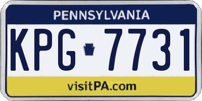 PA license plate KPG7731
