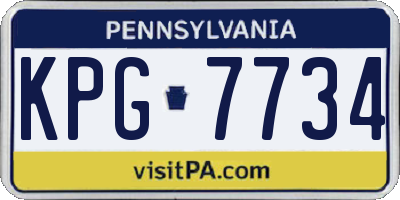 PA license plate KPG7734