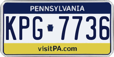 PA license plate KPG7736