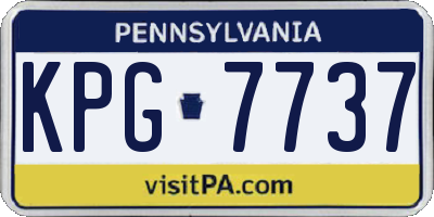 PA license plate KPG7737
