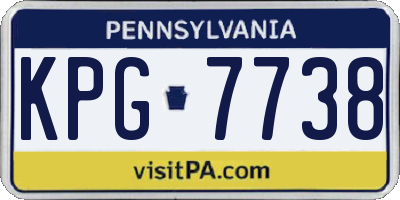 PA license plate KPG7738