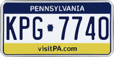 PA license plate KPG7740