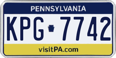 PA license plate KPG7742