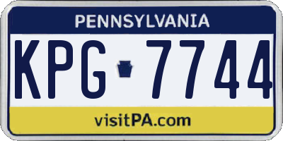 PA license plate KPG7744