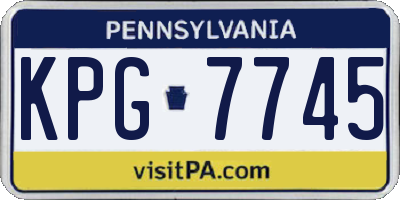 PA license plate KPG7745
