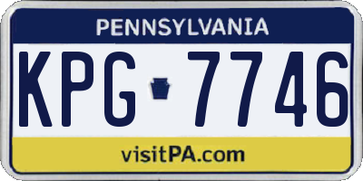 PA license plate KPG7746