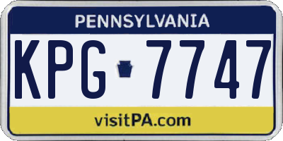 PA license plate KPG7747