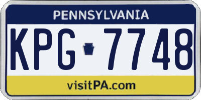 PA license plate KPG7748