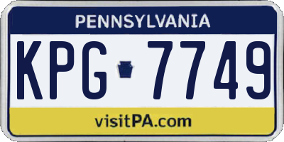 PA license plate KPG7749