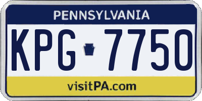 PA license plate KPG7750