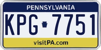 PA license plate KPG7751