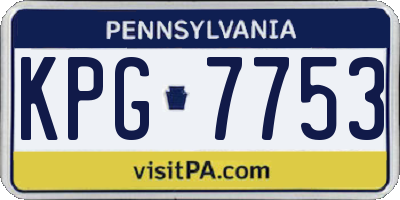 PA license plate KPG7753