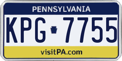 PA license plate KPG7755